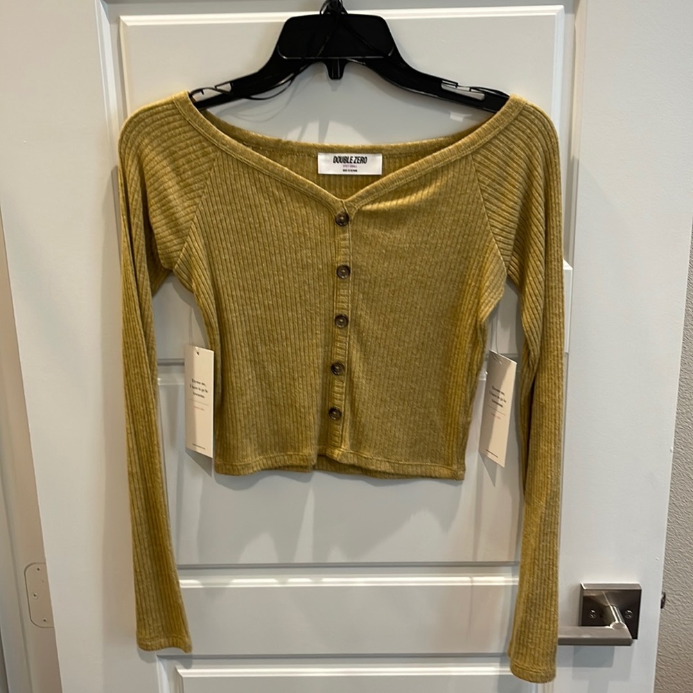 Crop button long sleeve